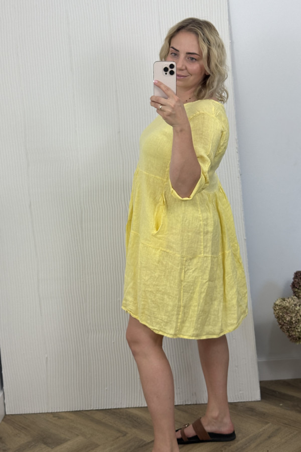 Sukienka lniana Tifanny Yelow 2